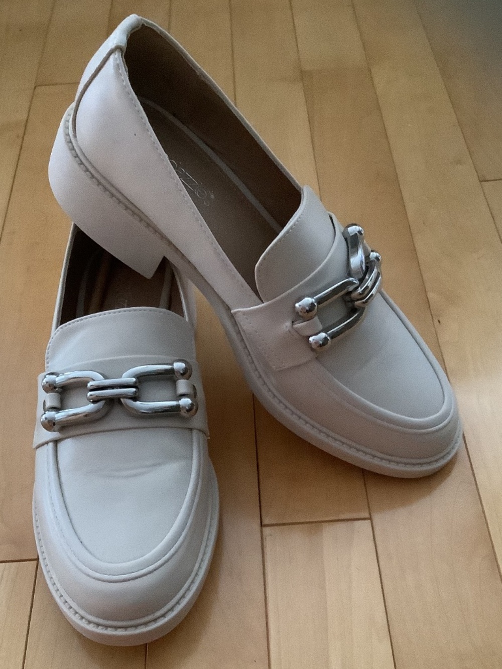 Creamy white loafers